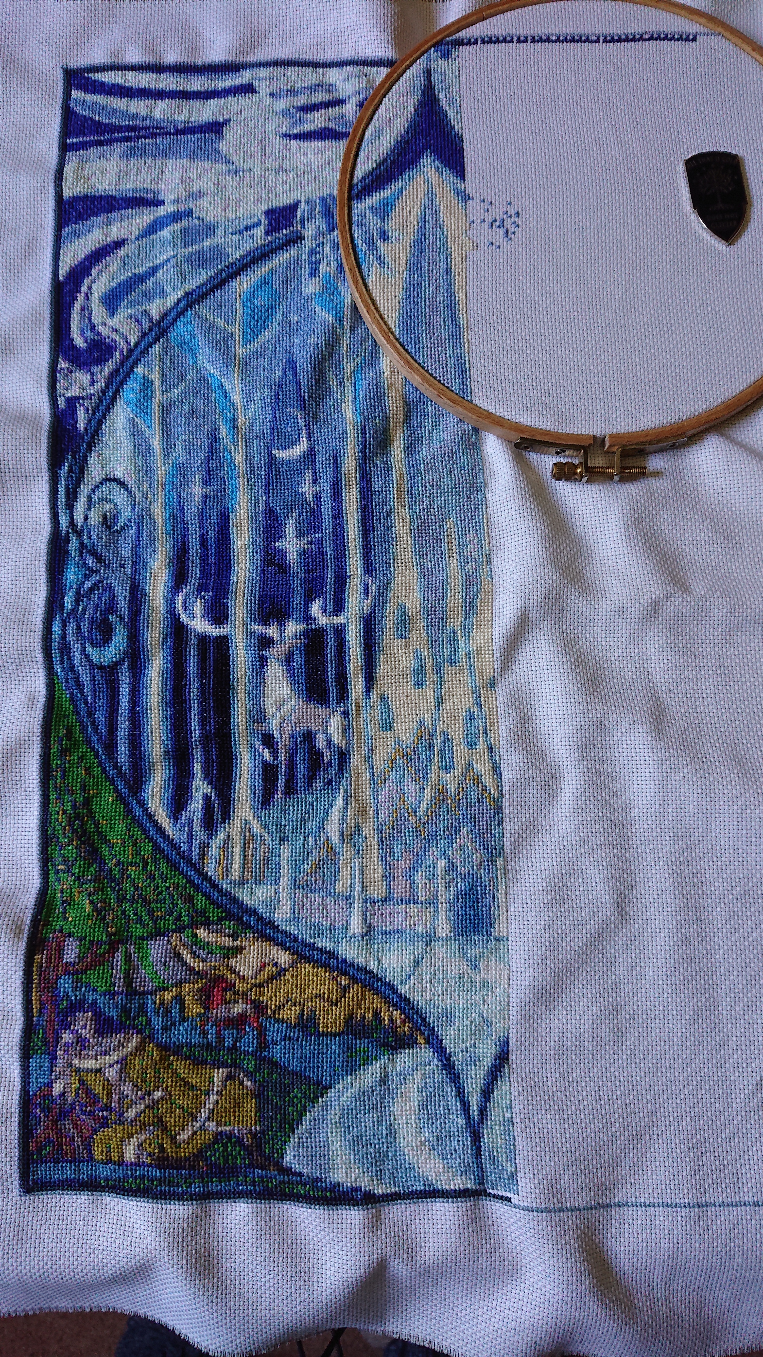 Cross-stitch halfway point